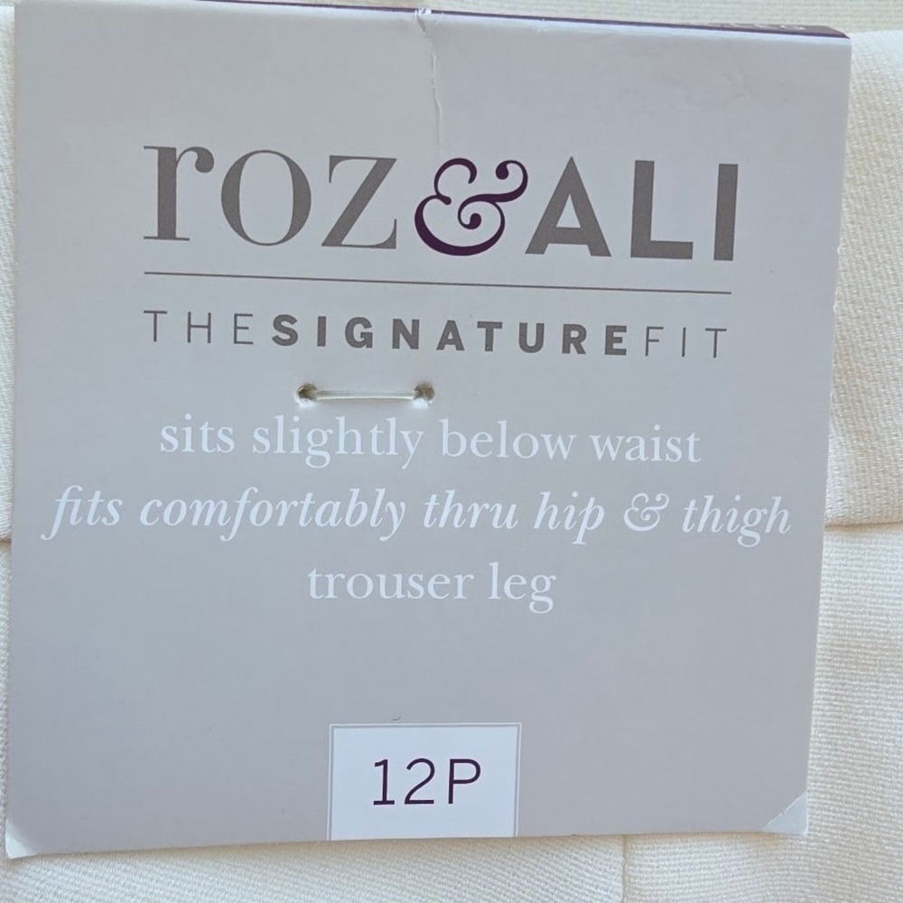 Roz‎ & Ali Dress Pants Women 12P White Signature Fit Trouser Workwear New - Picture 5 of 6